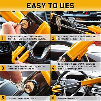 Amazon.com: CARTMAN Heavy Duty Steering Wheel Lock Anti